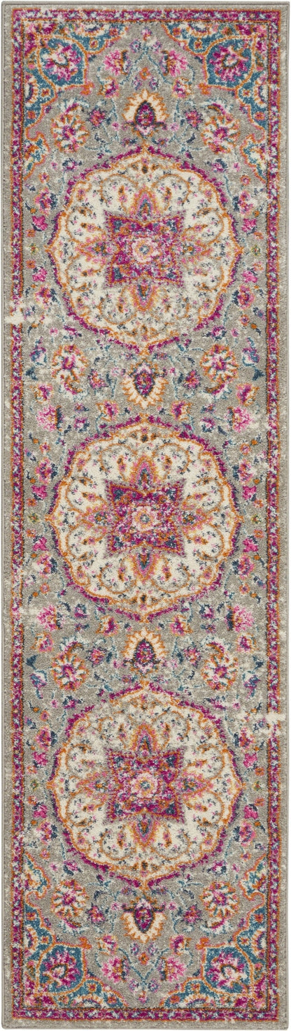 2’ X 3’ Gray And Pink Medallion Scatter Rug