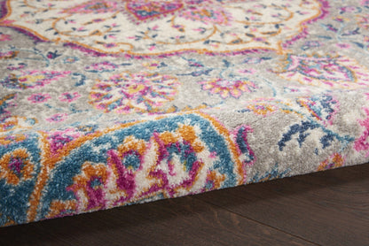 2’ X 3’ Gray And Pink Medallion Scatter Rug