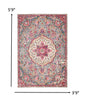 2’ X 3’ Gray And Pink Medallion Scatter Rug