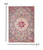 2’ X 3’ Gray And Pink Medallion Scatter Rug