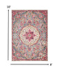 2’ X 3’ Gray And Pink Medallion Scatter Rug