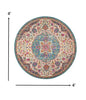 2’ X 3’ Pink And Blue Floral Medallion Scatter Rug