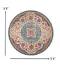 2’ X 3’ Pink And Blue Floral Medallion Scatter Rug