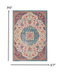 2’ X 3’ Pink And Blue Floral Medallion Scatter Rug