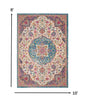 2’ X 3’ Pink And Blue Floral Medallion Scatter Rug