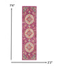 2’ X 3’ Pink And Ivory Medallion Scatter Rug