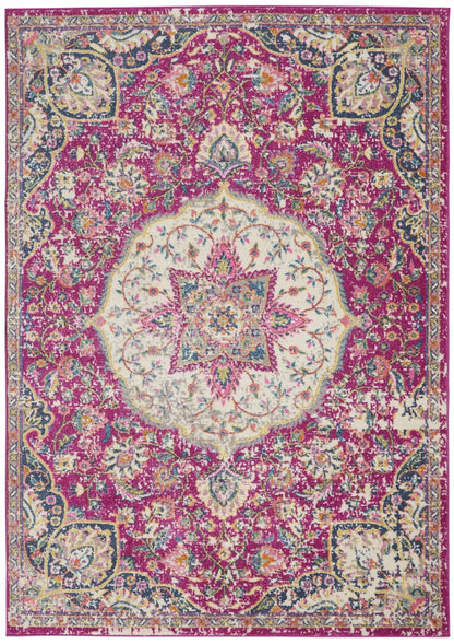 2’ X 3’ Pink And Ivory Medallion Scatter Rug