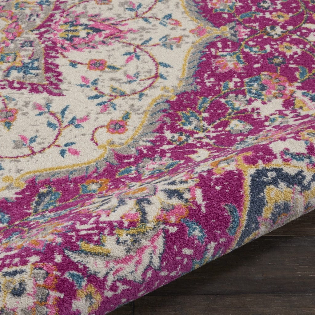 2’ X 3’ Pink And Ivory Medallion Scatter Rug