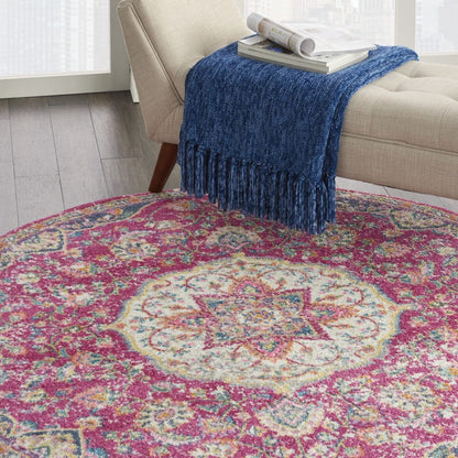 2’ X 3’ Pink And Ivory Medallion Scatter Rug