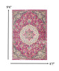 2’ X 3’ Pink And Ivory Medallion Scatter Rug