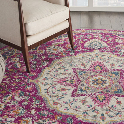 2’ X 3’ Pink And Ivory Medallion Scatter Rug