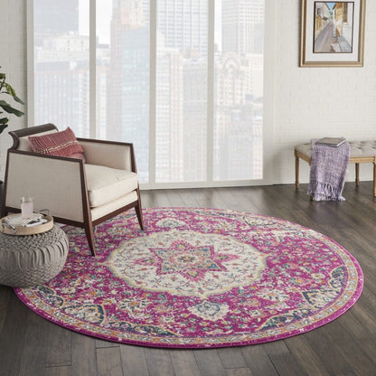 2’ X 3’ Pink And Ivory Medallion Scatter Rug
