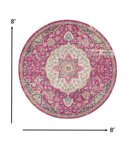 2’ X 3’ Pink And Ivory Medallion Scatter Rug