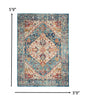 4’ X 6’ Ivory And Light Blue Distressed Area Rug