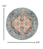 4’ X 6’ Ivory And Light Blue Distressed Area Rug