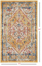 2’ X 3’ Ivory And Yellow Center Medallion Scatter Rug