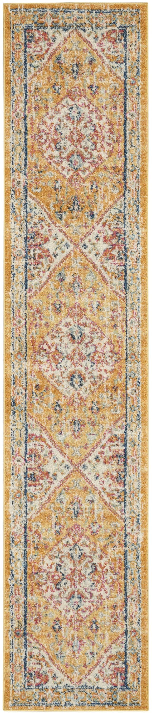 2’ X 3’ Ivory And Yellow Center Medallion Scatter Rug