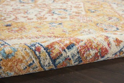 2’ X 3’ Ivory And Yellow Center Medallion Scatter Rug