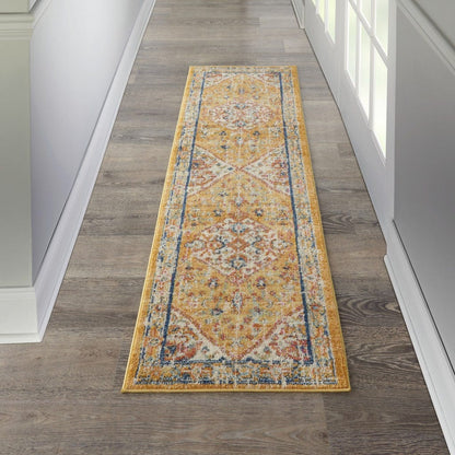 2’ X 3’ Ivory And Yellow Center Medallion Scatter Rug
