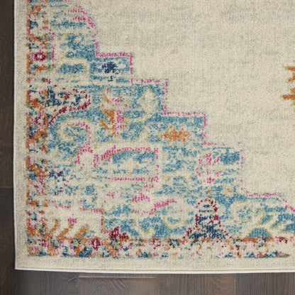 2’ X 3’ Gray Distressed Medallion Scatter Rug