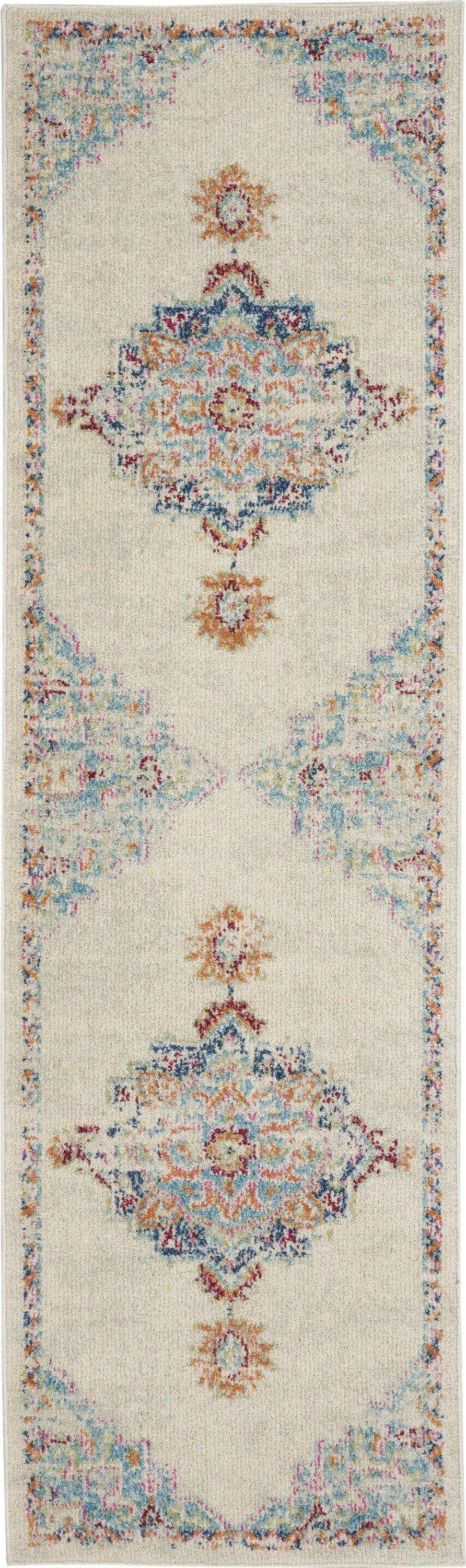 2’ X 3’ Gray Distressed Medallion Scatter Rug