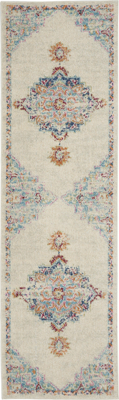 2’ X 3’ Gray Distressed Medallion Scatter Rug