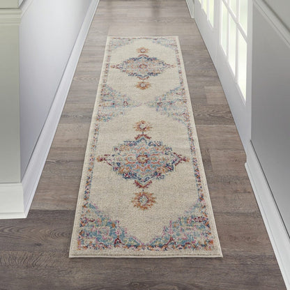 2’ X 3’ Gray Distressed Medallion Scatter Rug