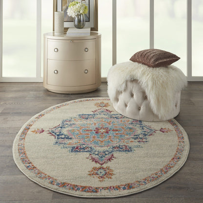 2’ X 3’ Gray Distressed Medallion Scatter Rug