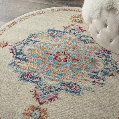 2’ X 3’ Gray Distressed Medallion Scatter Rug