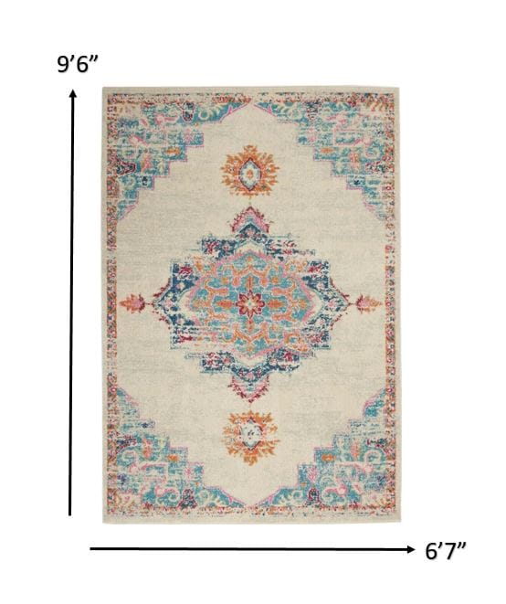 2’ X 3’ Gray Distressed Medallion Scatter Rug