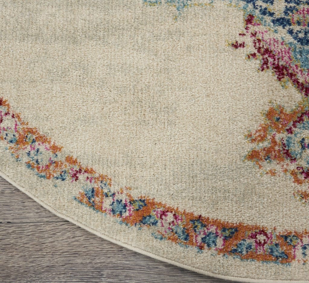 2’ X 3’ Gray Distressed Medallion Scatter Rug