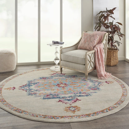 2’ X 3’ Gray Distressed Medallion Scatter Rug