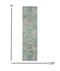 2’ X 6’ Light Blue And Ivory Distressed Runner Rug