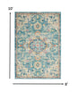 4’ X 6’ Light Blue And Ivory Distressed Area Rug
