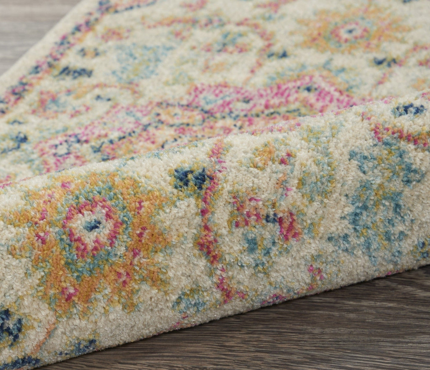 2’ X 3’ Ivory And Pink Medallion Scatter Rug