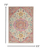 2’ X 3’ Ivory And Pink Medallion Scatter Rug