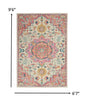 2’ X 3’ Ivory And Pink Medallion Scatter Rug