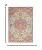 2’ X 3’ Ivory And Pink Medallion Scatter Rug