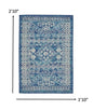2’ X 3’ Navy Blue And Ivory Persian Motifs Scatter Rug