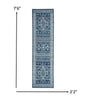 2’ X 3’ Navy Blue And Ivory Persian Motifs Scatter Rug