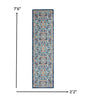 2’ X 3’ Blue White Multi Medallion Medallion Scatter Rug