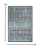2’ X 3’ Blue White Multi Medallion Medallion Scatter Rug