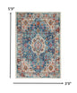 2’ X 8’ Ivory And Blue Floral Motifs Runner Rug