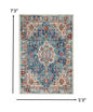 2’ X 8’ Ivory And Blue Floral Motifs Runner Rug