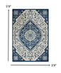 4’ X 6’ Ivory And Blue Medallion Area Rug