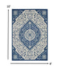 4’ X 6’ Ivory And Blue Medallion Area Rug