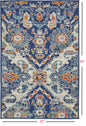 2’ X 3’ Blue And Ivory Persian Patterns Scatter Rug