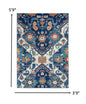 4’ X 6’ Blue And Ivory Persian Patterns Area Rug
