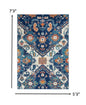4’ X 6’ Blue And Ivory Persian Patterns Area Rug