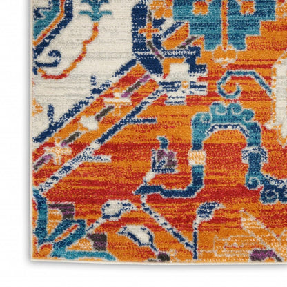 5’ X 7’ Ivory And Gold Floral Motif Area Rug